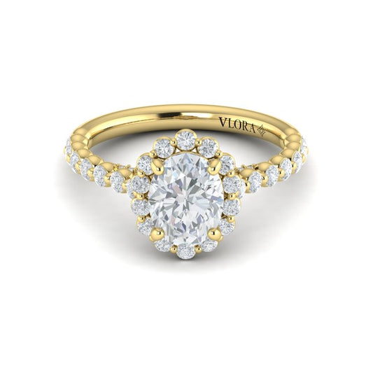 Floating Halo Oval Engagement Ring