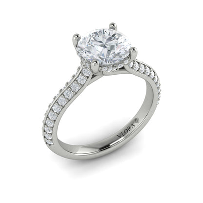 Round Classic Engagement Ring in Platinum by Vlora Bridal