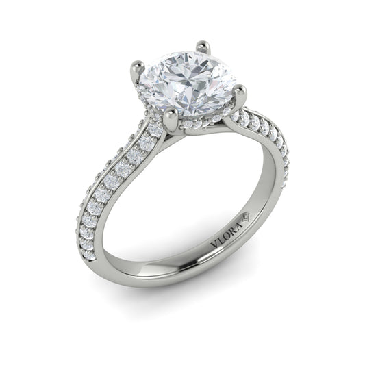 Round Classic Engagement Ring in Platinum by Vlora Bridal