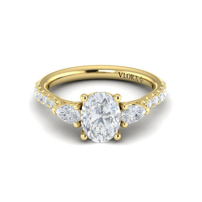 Graceful Trio Three Stone Engagement Ring