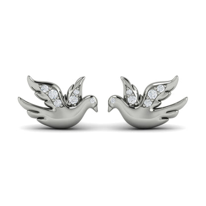 Diamond Dove Stud Earrings