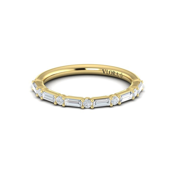 Matching Bands Wedding Band in 14K Yellow Gold by Vlora Bridal