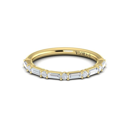 Matching Bands Wedding Band in 14K Yellow Gold by Vlora Bridal