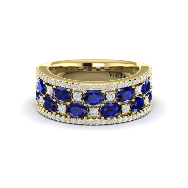 Multi Diamond and Sapphire Statement Ring