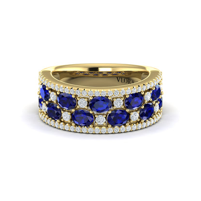 Multi Diamond and Sapphire Statement Ring