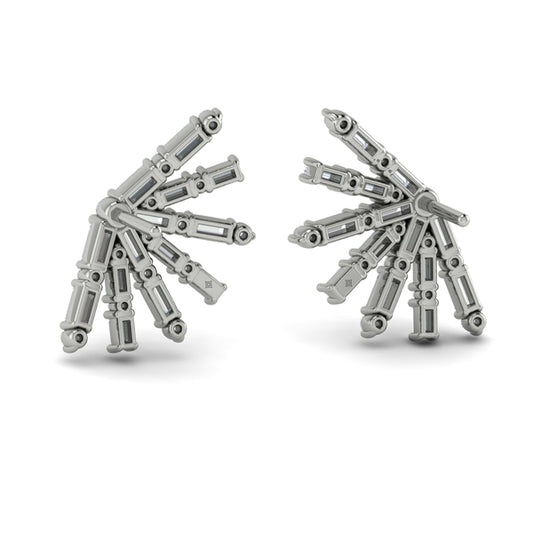 Baguette Radiant Diamond Stud Earrings