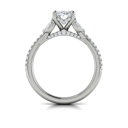 Enchanted Vine Oval Hidden Halo Engagement Ring