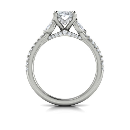 Enchanted Vine Oval Hidden Halo Engagement Ring