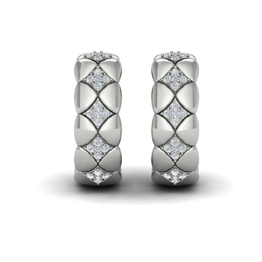 Diamond Cluster Barrel Earrings