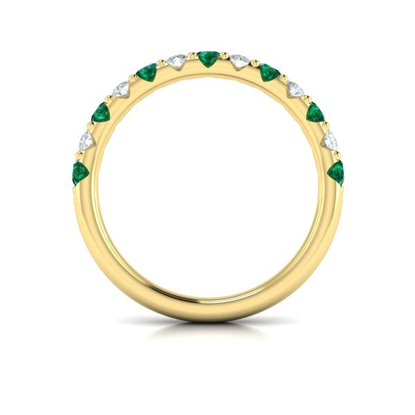 Emerald and Diamond Stackable Band