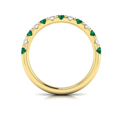 Emerald and Diamond Stackable Band