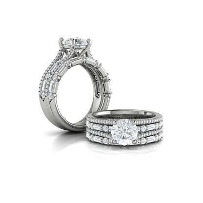 Matching Bands Wedding Band in 14K White Gold by Vlora Bridal