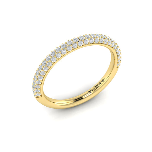 Matching Band for Shimmering Hidden Halo Engagement Ring with Micropave Band