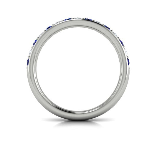 Delicate Sapphire and Diamond Stackable Band