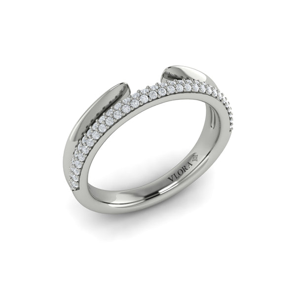 Open Stackable Pave Wedding Band