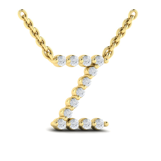 Diamond Alphabet Pendant Necklace, Z