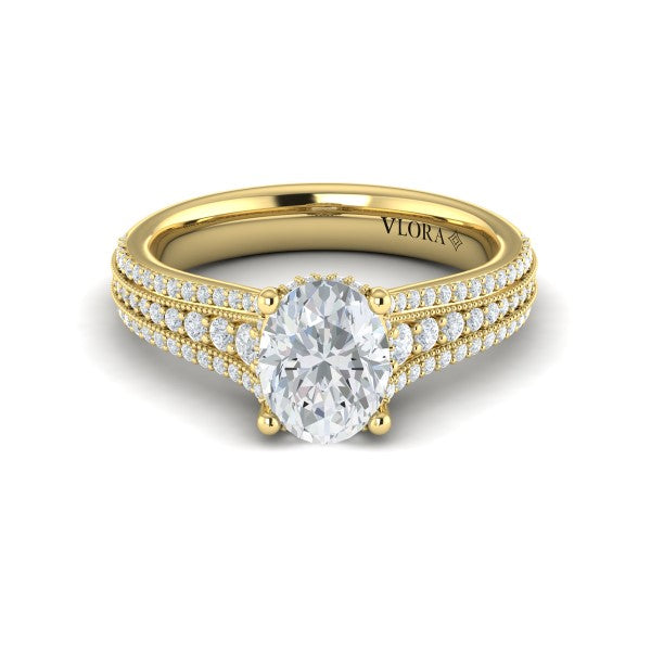 Elegant Oval Modern Vintage Engagement Ring