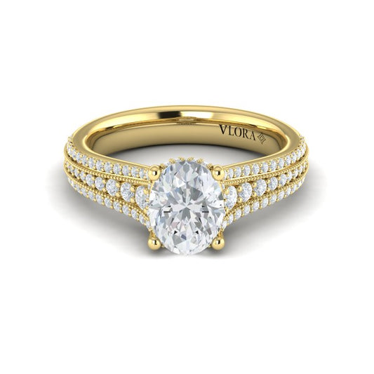 Elegant Oval Modern Vintage Engagement Ring