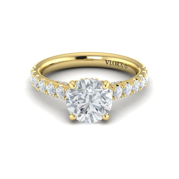 Timeless Cathedral Engagement Ring with Hidden Halo