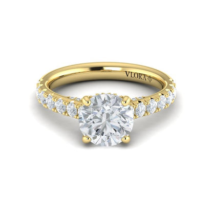Timeless Cathedral Engagement Ring with Hidden Halo