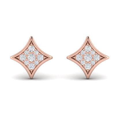 Channel Set Diamond Vlora Star Stud Earrings