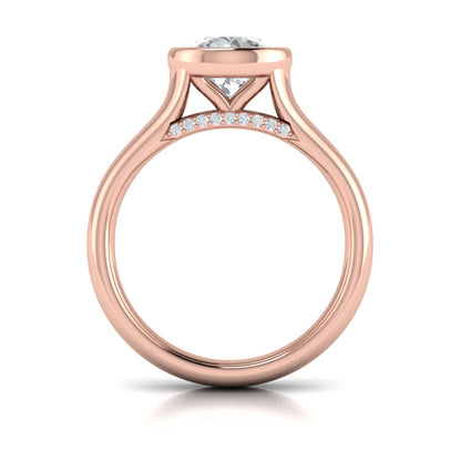 Contoured Bezel Diamond Engagement Ring