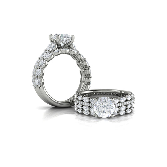 Round Classic Engagement Ring in Platinum by Vlora Bridal