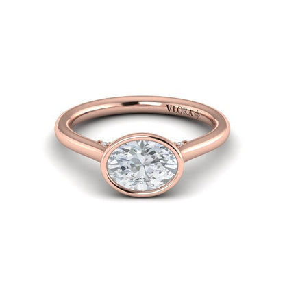 Horizon Solitaire Oval Bezel Engagement Ring
