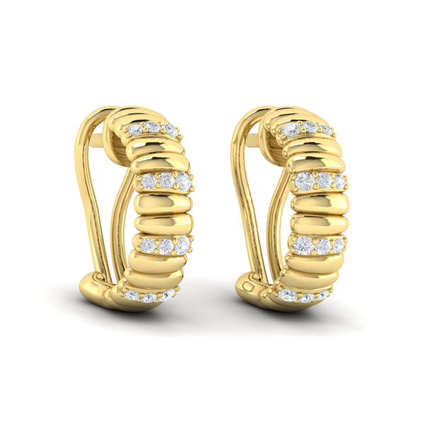 Textured Leverback Hoop Earrings