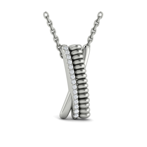 Textured Crossed Pendant
