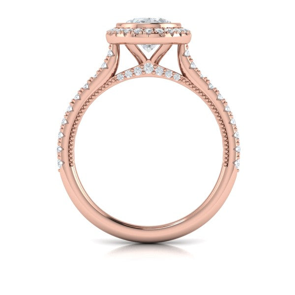 Regal Halo Oval Engagement Ring