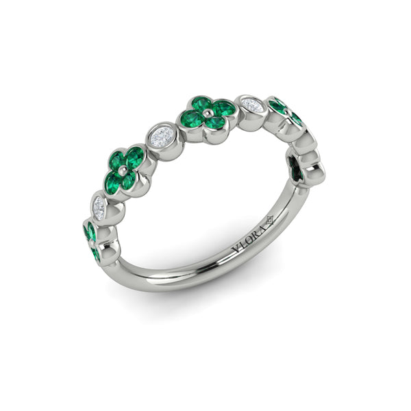 Emerald Bloom Diamond Band