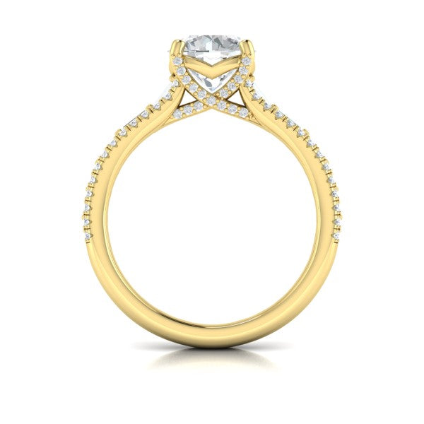 Grand Cathedral Round Diamond Engagement Ring