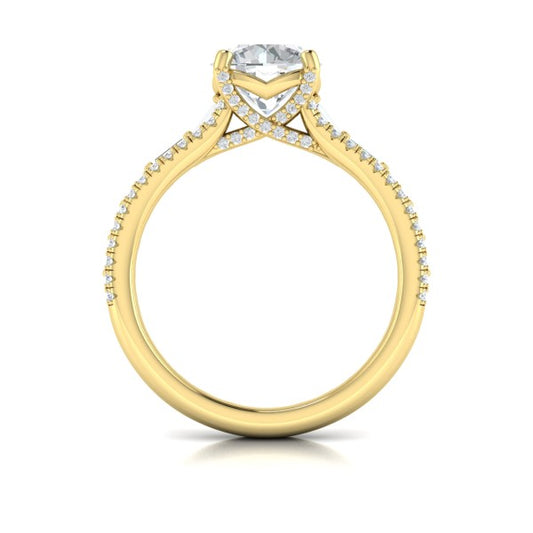 Grand Cathedral Round Diamond Engagement Ring