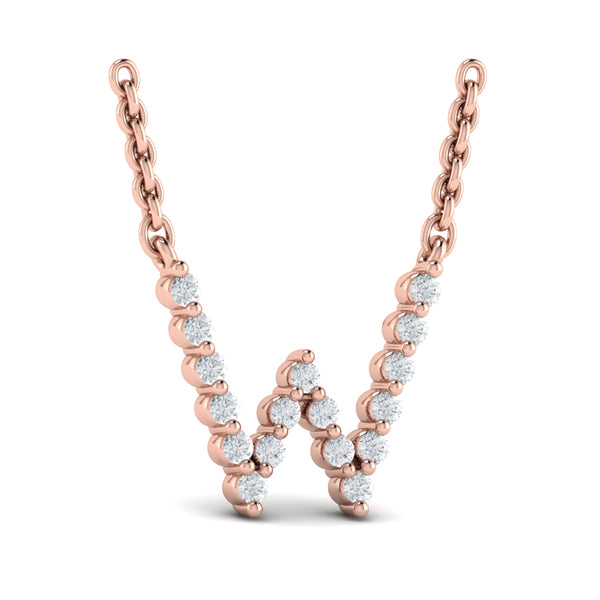 Diamond Alphabet Pendant Necklace, W