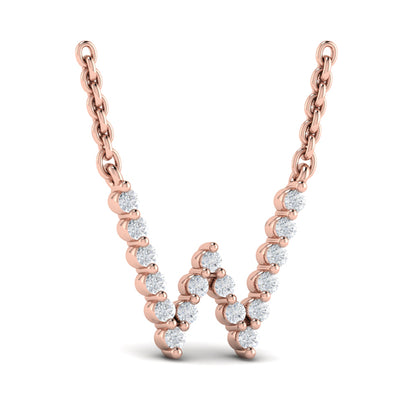Diamond Alphabet Pendant Necklace, W