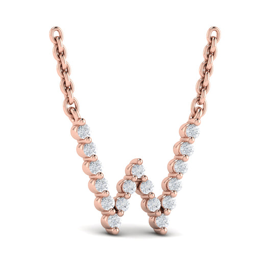 Diamond Alphabet Pendant Necklace, W