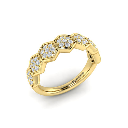 Diamond Cluster Honeycomb Ring