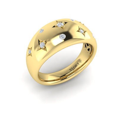 Diamond Vlora Star Dome Ring