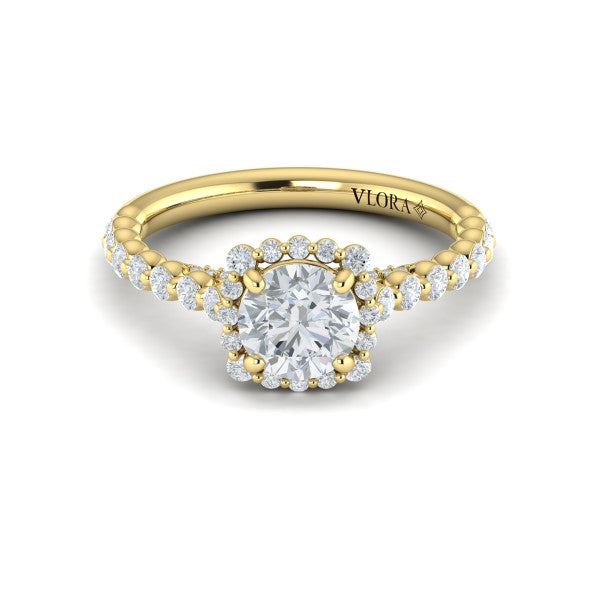 Floating Halo Round Engagement Ring