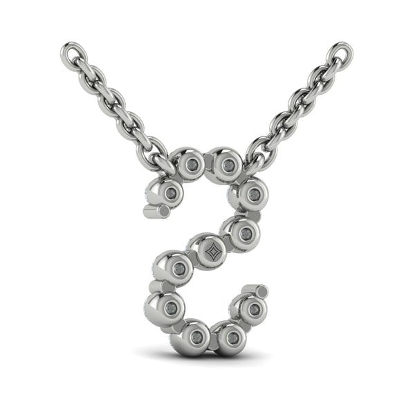Diamond Alphabet Pendant Necklace, S