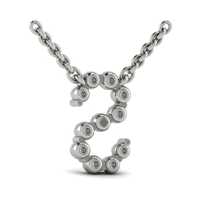 Diamond Alphabet Pendant Necklace, S