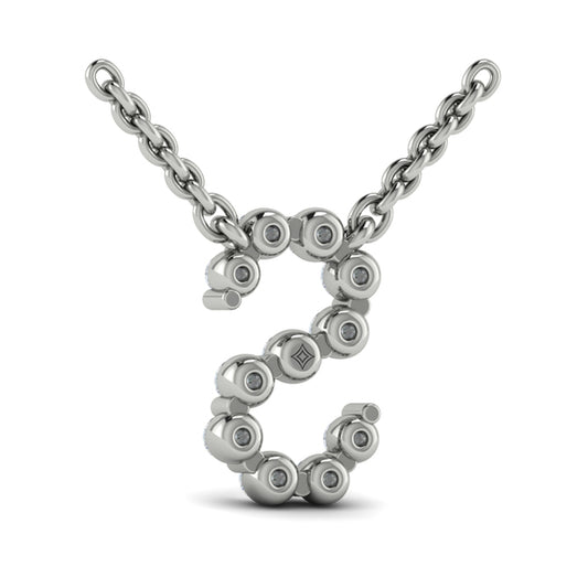 Diamond Alphabet Pendant Necklace, S