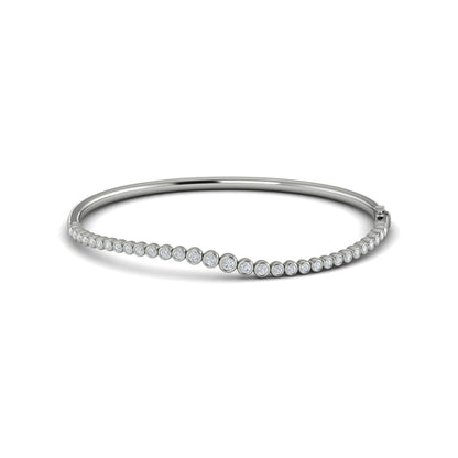 Graduated Bezel Set Diamond Bangle
