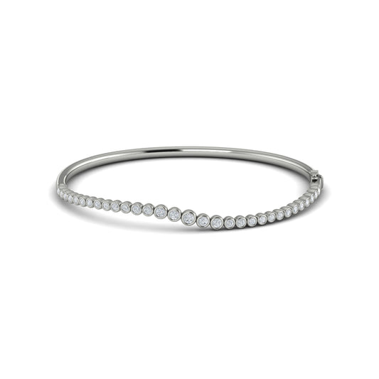 Graduated Bezel Set Diamond Bangle