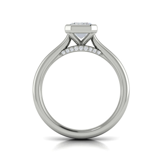 Veiled Emerald Cut Diamond Engagement Ring