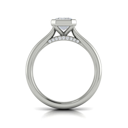 Veiled Emerald Cut Diamond Engagement Ring