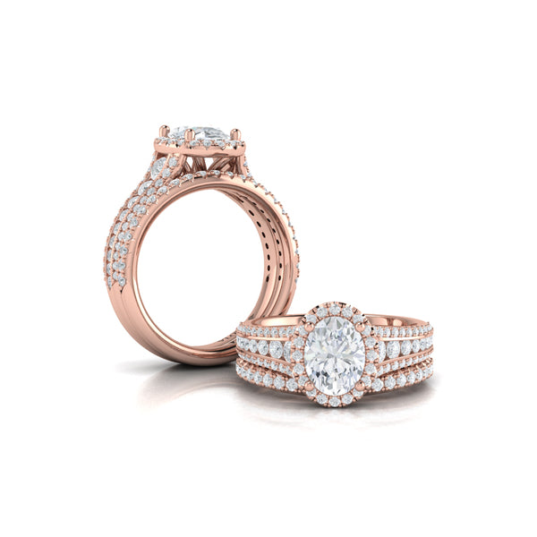 Opulent Oval Halo Engagement Ring