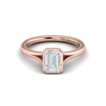 Signature Solitaire Emerald Cut Bezel Engagement Ring