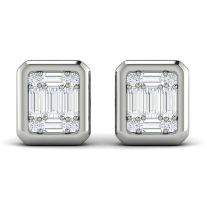 Multi Baguette and Round Diamond Earrings